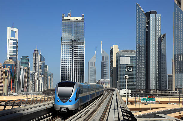 istock Metro train downtown in Dubai 154225674
