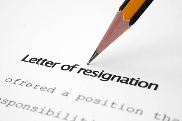 Letter of resignation stock photo