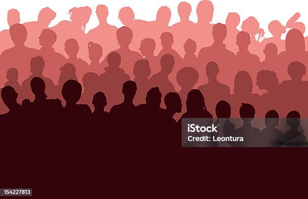 Rosso Folla - Immagini vettoriali stock e altre immagini di Adulto - Adulto, Ambientazione tranquilla, Colore nero