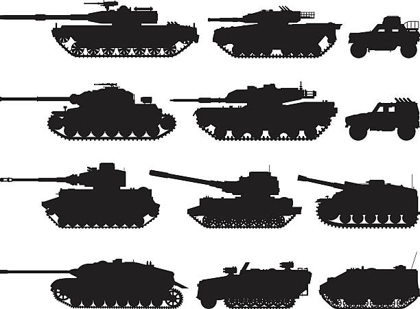 군용 차량 - tank stock illustrations