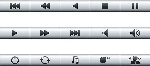Vector illustration of Sound and Navigation Icon Bars