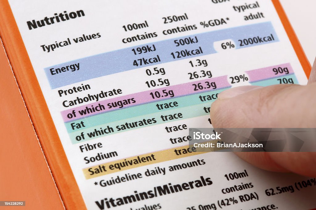 Etiqueta de nutrición - Foto de stock de Etiqueta de nutrición libre de derechos