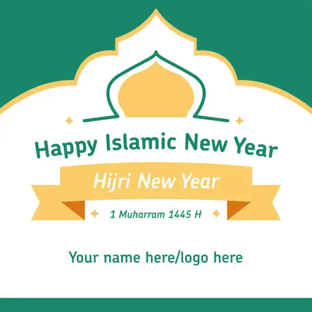 Vector illustration of Happy New Hijri Year, Islamic New Year 1445 Hijriyah