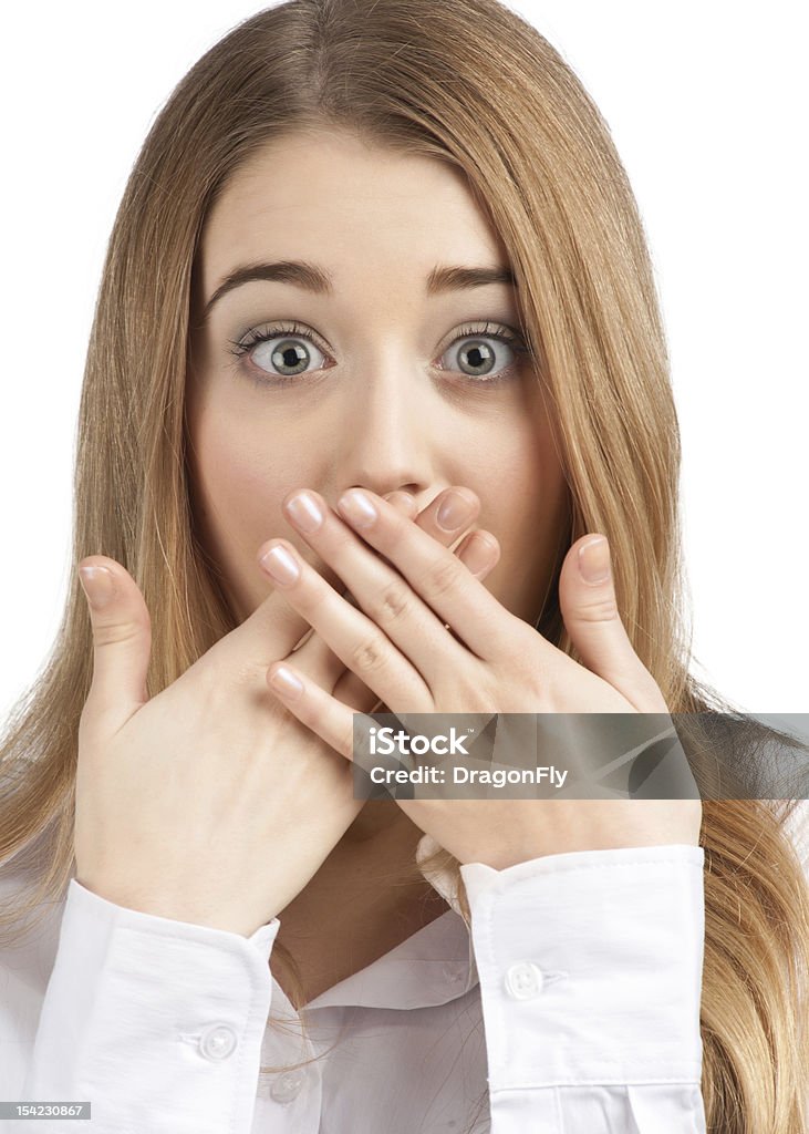 Close-up portrait of surprised attractive businesswoman http://img845.imageshack.us/img845/8839/25486421.jpg Adult Stock Photo