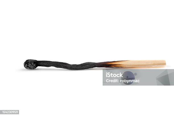 Burnt Match Isolated On White Stock Photo - Download Image Now - Burnt, Match - Lighting Equipment, Cut Out
