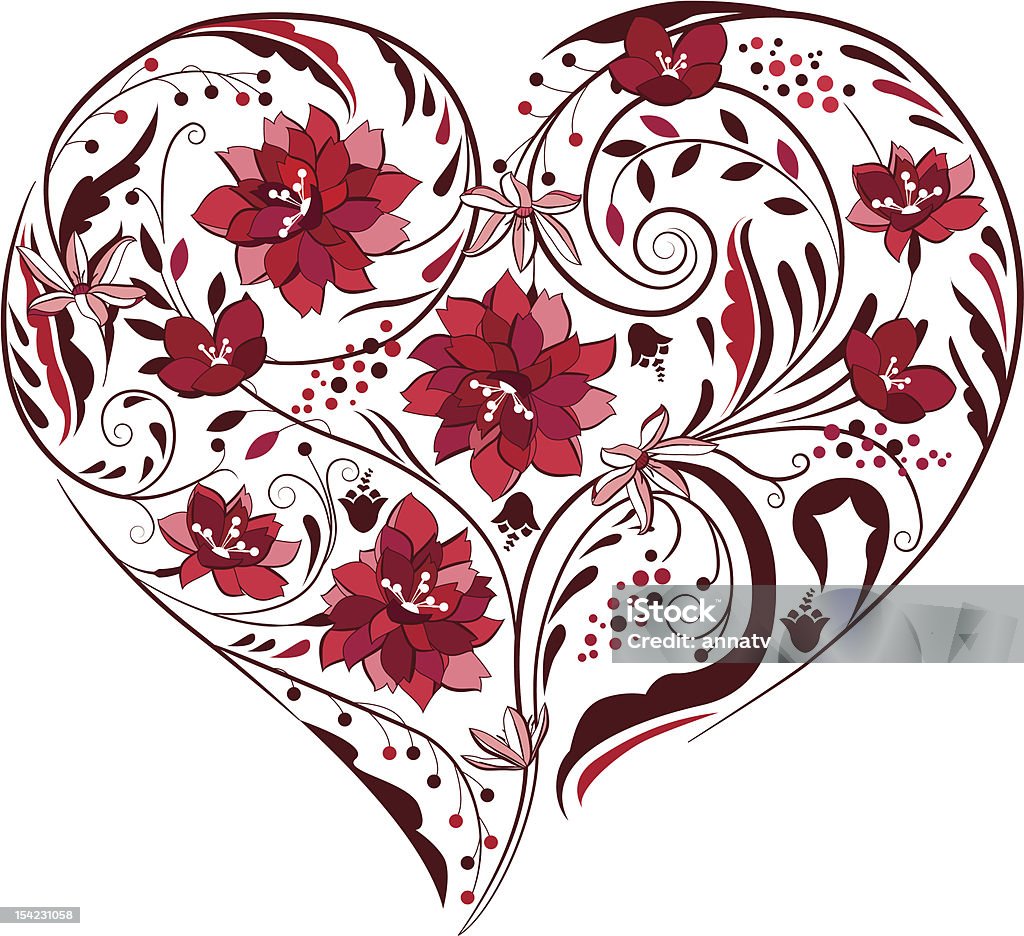 Heart shape made of flowers Black and white plants and flowers in heart shape Affectionate stock vector