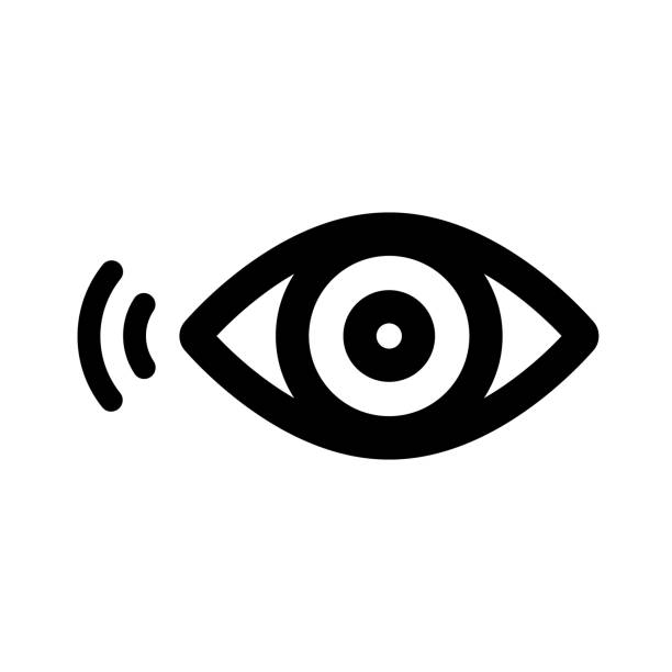 ikona prostego zmysłu. wektor. - sensory perception eyeball human eye eyesight stock illustrations