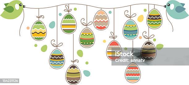 Easter Decoration With Birds Stock Illustration - Download Image Now - Animal Markings, April, Backgrounds