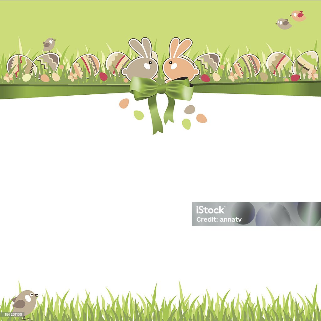 Tarjeta de felicitación de Pascua con huevos - arte vectorial de Abril libre de derechos