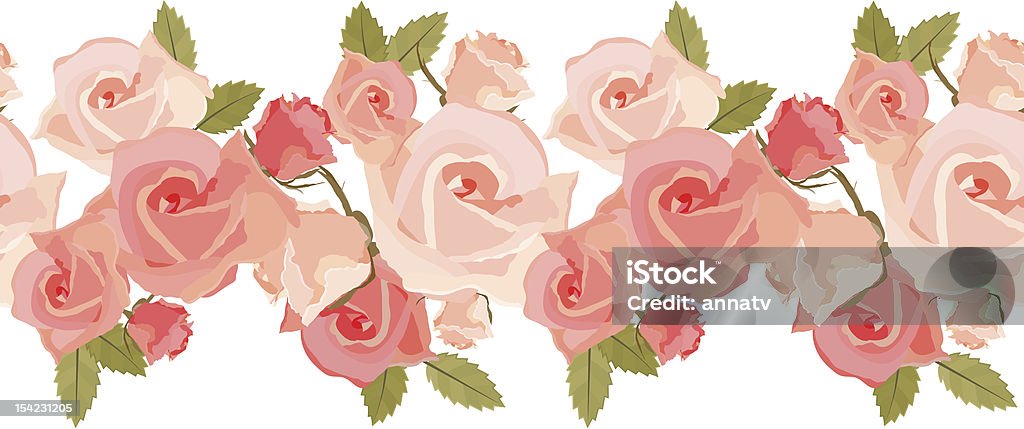 Sem costura padrão com rosas cor de rosa - Royalty-free Amor arte vetorial