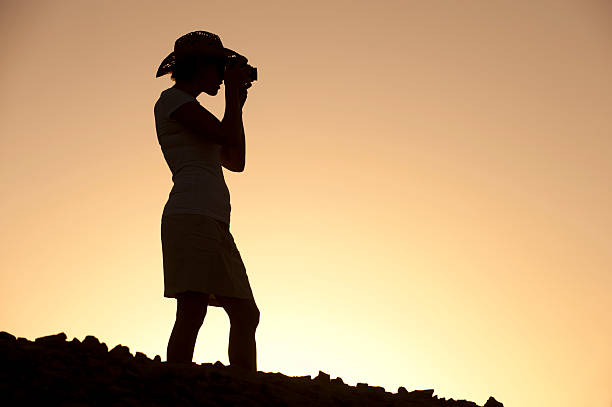 istock Woman photographer in desert. 154231762