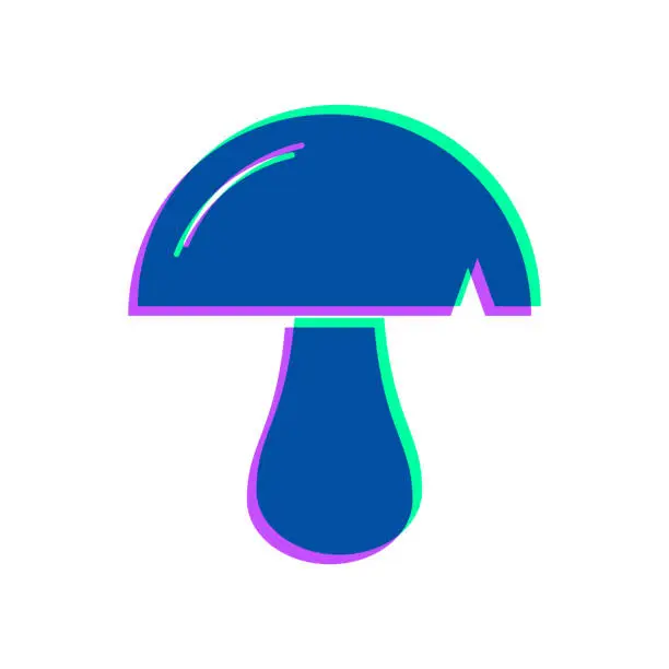 Vector illustration of Mushroom. Icon with two color overlay on white background