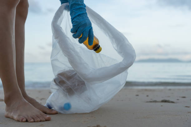 istock Save water. Volunteer pick up trash garbage at the beach and plastic bottles are difficult decompose prevent harm aquatic life. Earth, Environment, Greening planet, reduce global warming, Save world 1542338595