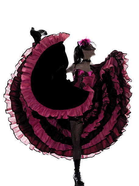 bailarina de baile de mujer francés cancán - ballet dress studio shot costume fotografías e imágenes de stock