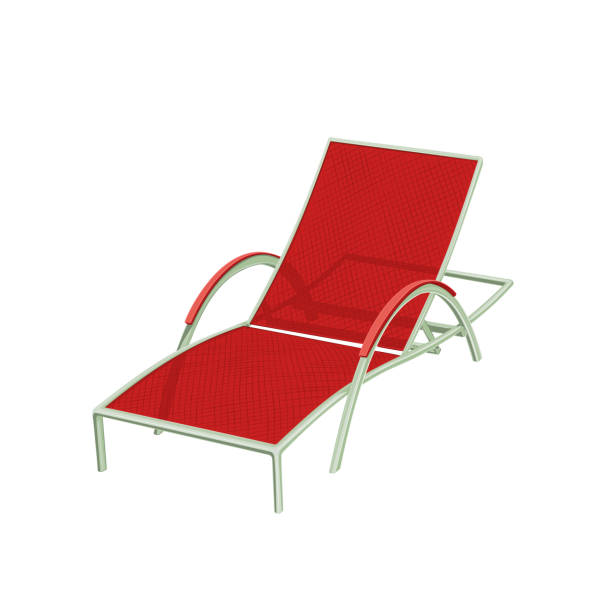 istock Color illustration of beach sun lounger. 1542365235