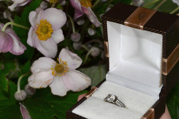 istock a box with a ring is lying on the flowers 1542365766