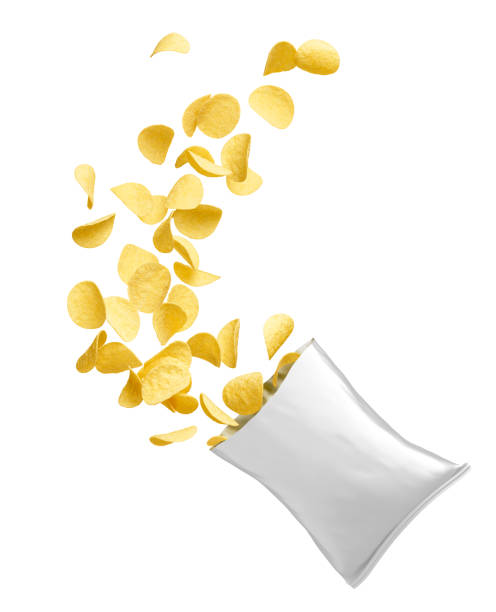 istock Pack of splashing potato chips 1542365773