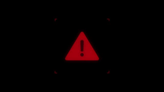 Danger Signal Alert on a black background Screen