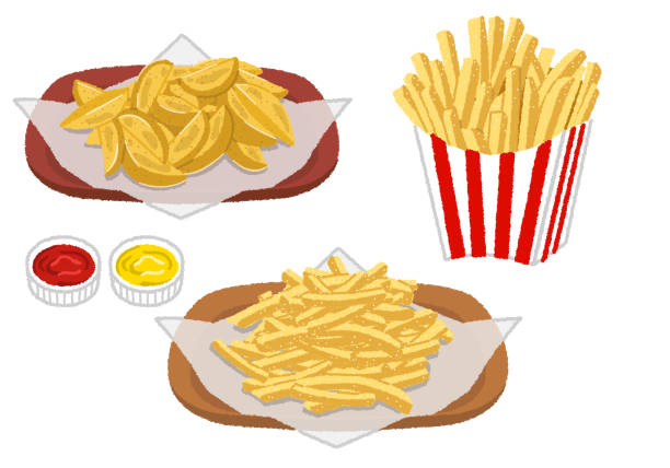 ilustrações de stock, clip art, desenhos animados e ícones de french fry - asia cooked food gourmet