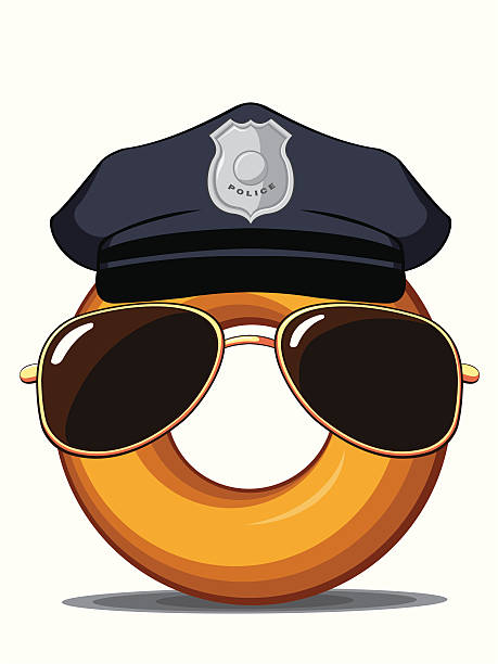полиция пончик - humor deputy officer police stock illustrations