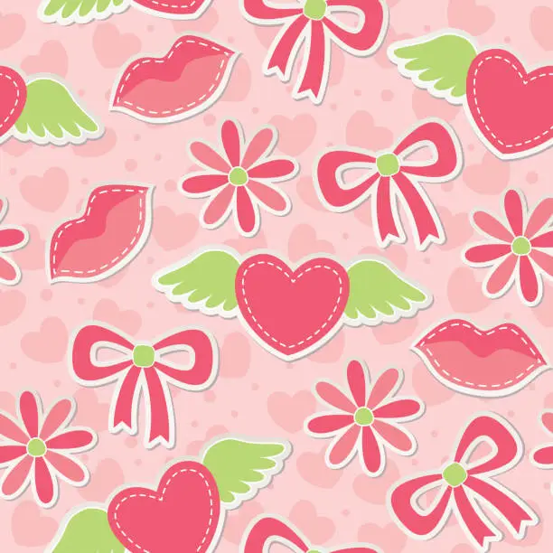 Vector illustration of pink seamless pattern