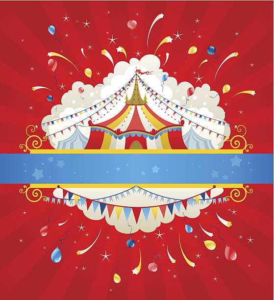 zirkus hintergrund - circus circus tent poster retro revival stock-grafiken, -clipart, -cartoons und -symbole