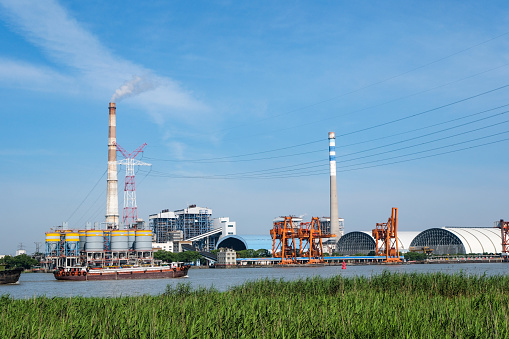 View of Coal-fired power station,shanghai,china.