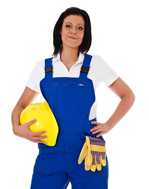 istock Young woman in overall 154239353