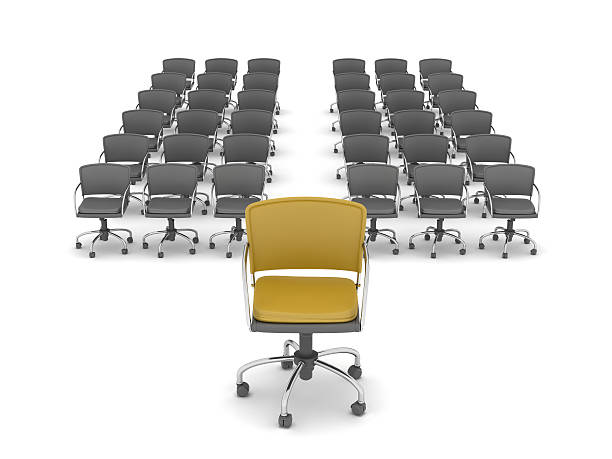 Leadership concept - office chairs stock photo