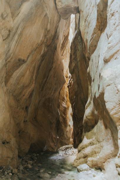 istock Rocky mountain path, winding its way through a narrow section of the mountain. 1542414799