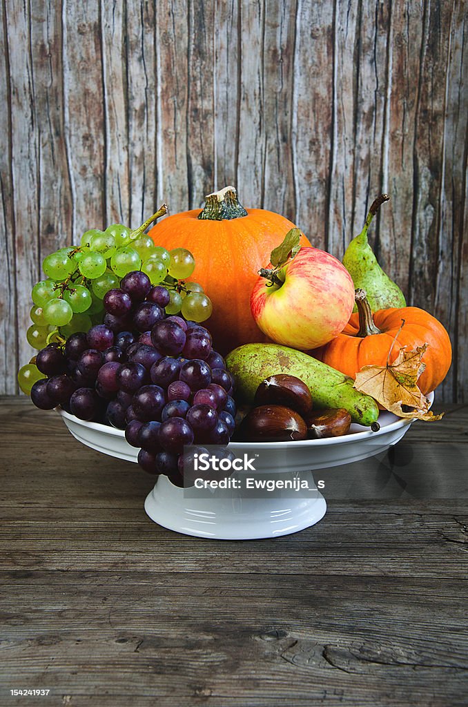 Autumnal vegetables and fruits Cornucopia Stock Photo