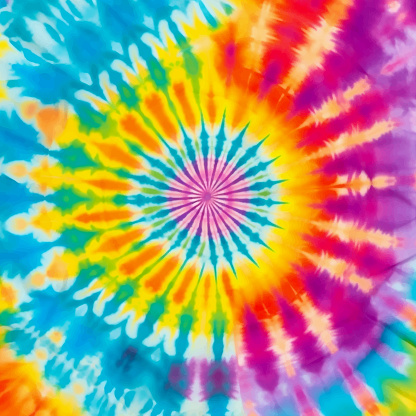 Abstract background with a rainbow coloured tie dye pattern design