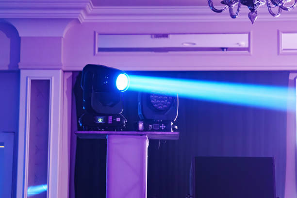 istock Spotlights of light music for lighting effect and synchronization with music. 1542430344