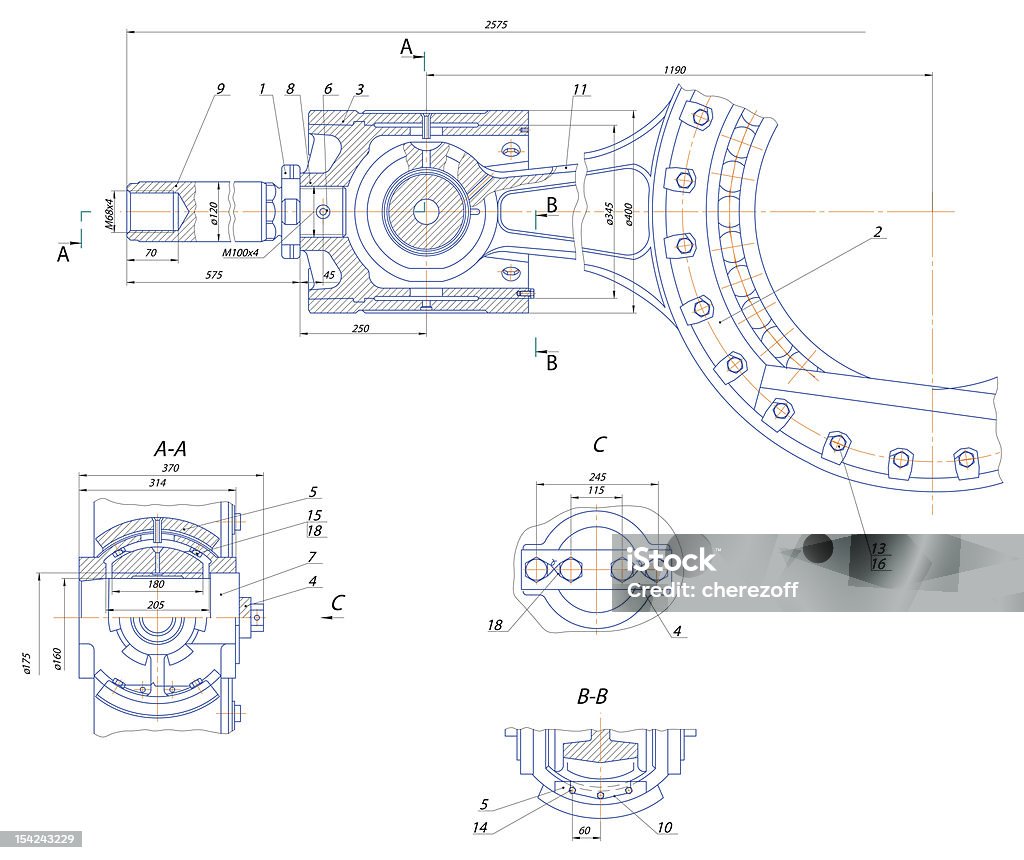 Bomba volumétrica Crosshead mecanismo - Royalty-free Machinery Foto de stock