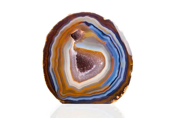 Agate blue and orange isolated