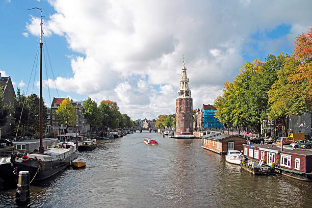 istock Amsterdam with the Montelbaantower in Netherlands 154243448