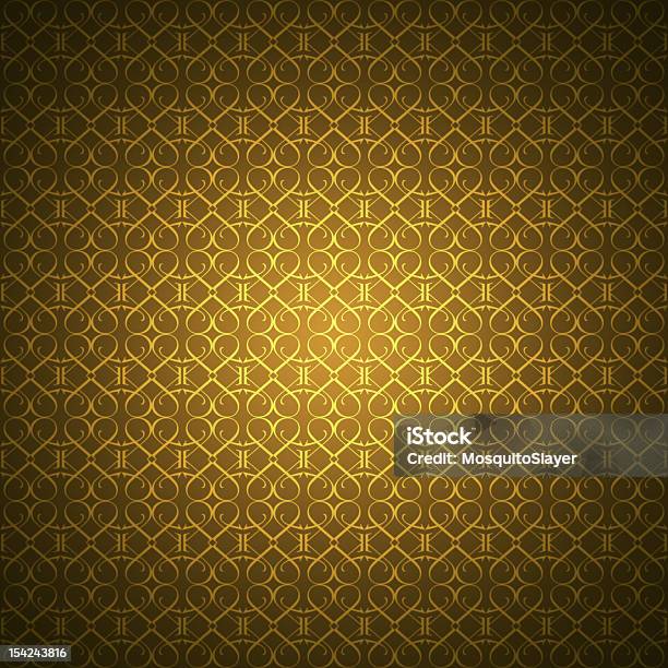 Golden Wallpaper With Heartshaped Ornaments Stock Photo - Download Image Now - Abstract, Art, Art And Craft