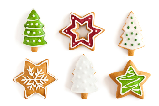 Gingerbread cookies isolated on a white background. Cristmas cookies isolated. High quality photo