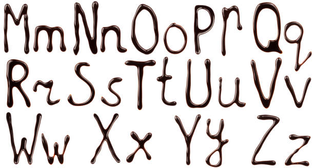 istock Letters of the alphabet made from chocolate syrup 154248240