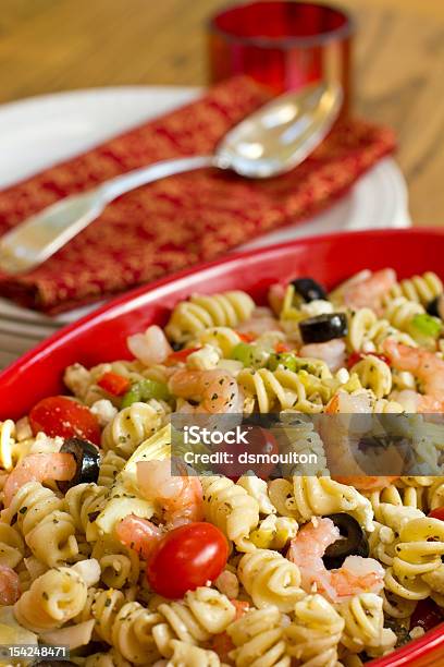 Shrimp Pasta Salad Stock Photo - Download Image Now - Pasta Salad, Shrimp - Seafood, Artichoke