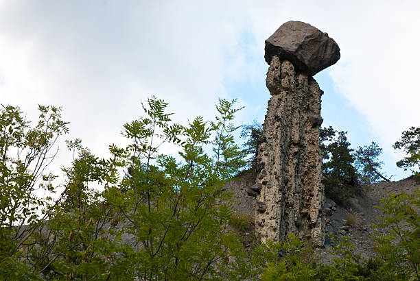 Hoodoos in Pontis, France. stock photo