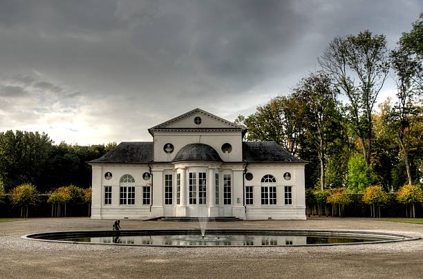 Castle and park Seneffe in Wallonia stock photo