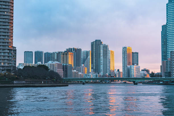 istock Sumida river and high-rise buildings in Tokyo 1542490148
