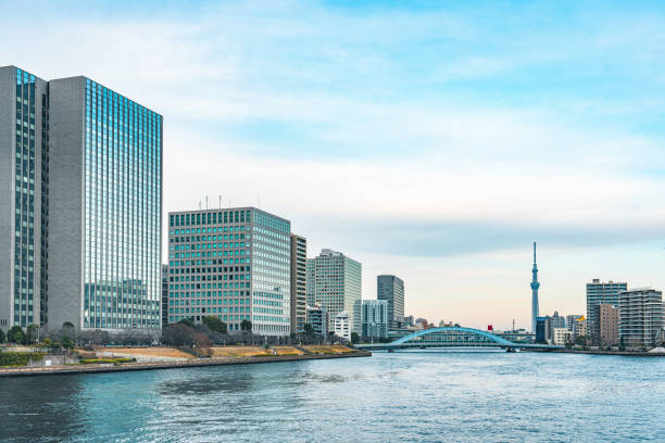 istock Sumida river and high-rise buildings in Tokyo 1542497419