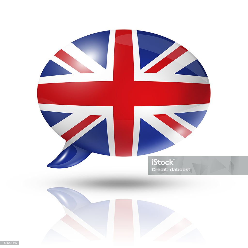Bandera británica discurso de pensamiento - Foto de stock de Bandera libre de derechos