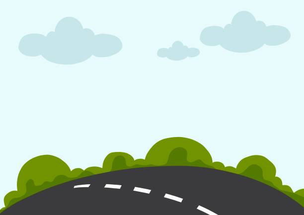 ilustraciones, imágenes clip art, dibujos animados e iconos de stock de fondo de carretera y cielo 04 - thailand forest outdoors winding road