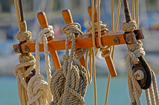 sailboat fittings and ropes