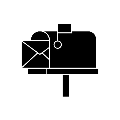 Mailbox Icon Solid Style. Vector Icon Design Element for Web Page, Mobile App, UI, UX Design