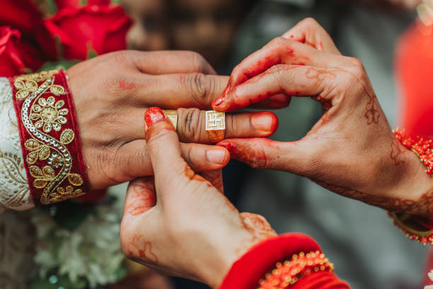 istock Hindu Wedding couple ring ceremony 1542565988