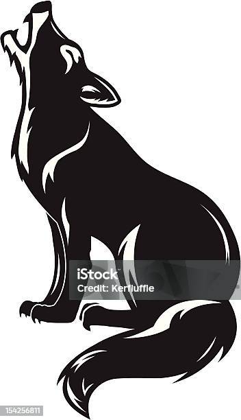 Howling Wolf Stock Illustration - Download Image Now - Howling, Wolf, Coyote